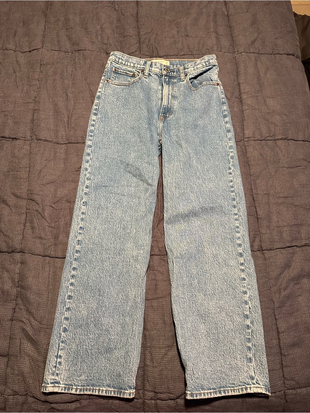 Abercrombie & Fitch Women’s Straight Leg Jeans - Light Blue